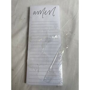 Sweet Water Decor Amen Magnetic Notepad White Lined Fridge List Pad 2021 New
